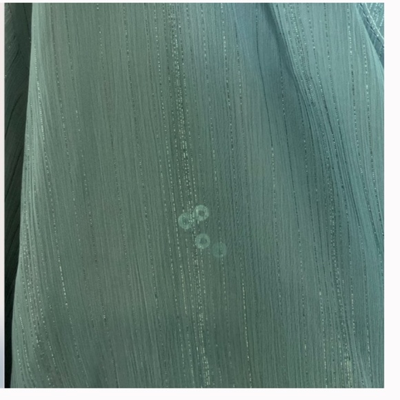 Faded Shimmer Hipster Button Down Flow Business Casual Sheer Hip Tank Blouse - Picture 2 of 12